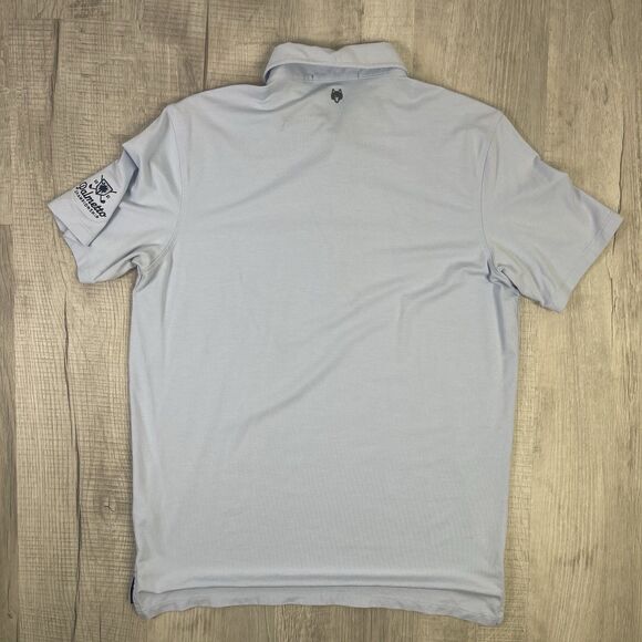 Greyson Polo Shirt Mens Medium Powder Blue Golf Palmetto Performance READ N - Picture 10 of 11